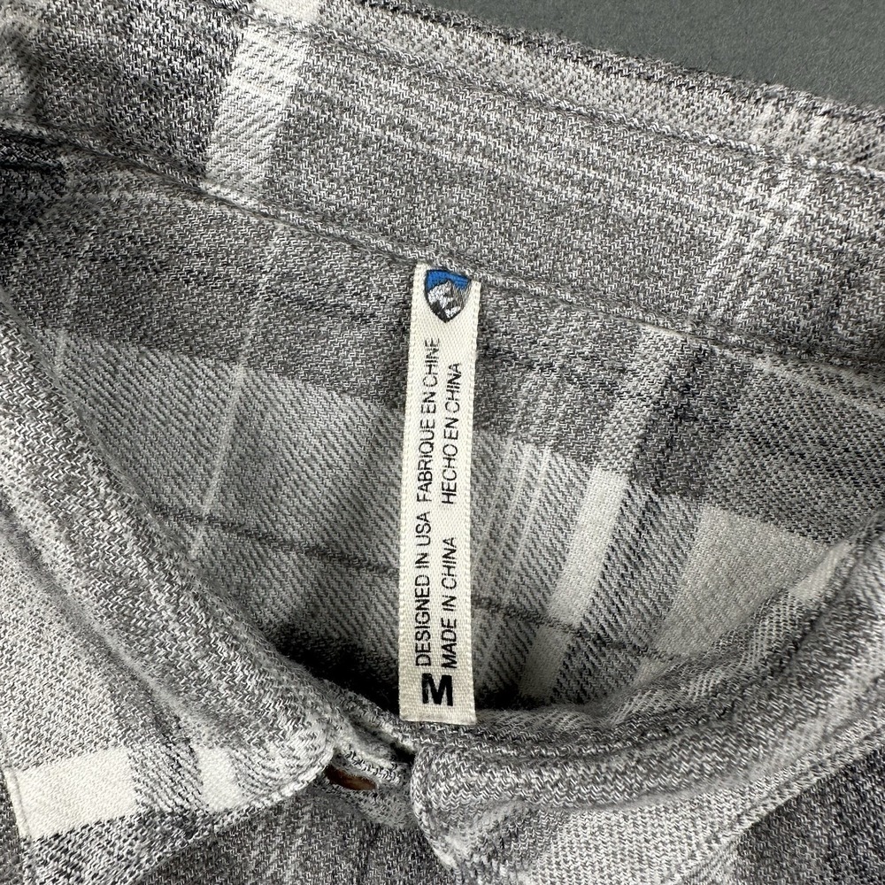 KUHL Women's Gray Plaid Size M Kamila Flannel Long Sleeve Button Up Shirt - Picture 2 of 13
